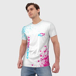 Футболка мужская Chevrolet neon gradient style: надпись, символ, цвет: 3D-принт — фото 2