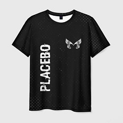 Футболка мужская Placebo glitch на темном фоне: надпись, символ, цвет: 3D-принт