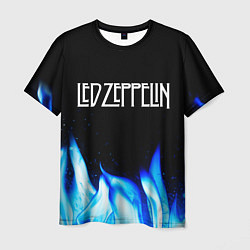 Футболка мужская Led Zeppelin blue fire, цвет: 3D-принт