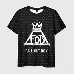 Футболка мужская Fall Out Boy glitch на темном фоне, цвет: 3D-принт