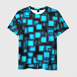 Футболка мужская Геометрия - синие квадраты, цвет: 3D-принт