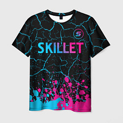 Футболка мужская Skillet - neon gradient: символ сверху, цвет: 3D-принт