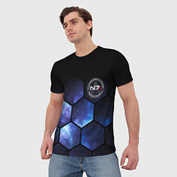 Футболка мужская Mass Effect - N7 - Космос, цвет: 3D-принт — фото 2