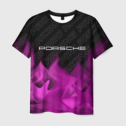 Футболка мужская Porsche pro racing: символ сверху, цвет: 3D-принт