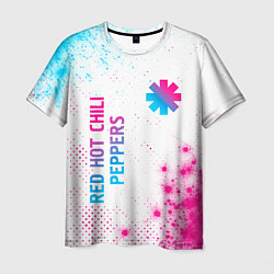 Футболка мужская Red Hot Chili Peppers neon gradient style: надпись, цвет: 3D-принт