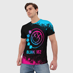 Футболка мужская Blink 182 - neon gradient, цвет: 3D-принт — фото 2