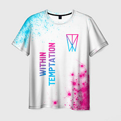 Мужская футболка Within Temptation neon gradient style: надпись, си