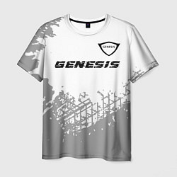 Футболка мужская Genesis speed на светлом фоне со следами шин: симв, цвет: 3D-принт