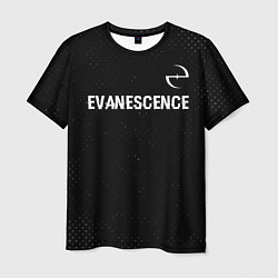 Футболка мужская Evanescence glitch на темном фоне: символ сверху, цвет: 3D-принт