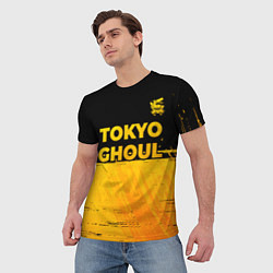 Футболка мужская Tokyo Ghoul - gold gradient: символ сверху, цвет: 3D-принт — фото 2