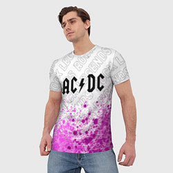 Футболка мужская AC DC rock legends: символ сверху, цвет: 3D-принт — фото 2