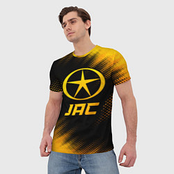 Футболка мужская JAC - gold gradient, цвет: 3D-принт — фото 2