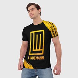 Футболка мужская Lindemann - gold gradient, цвет: 3D-принт — фото 2