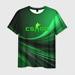 Футболка мужская CS GO green abstract, цвет: 3D-принт