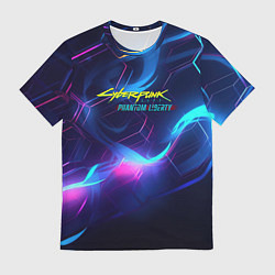 Футболка мужская Cyberpunk phantom logo neon, цвет: 3D-принт
