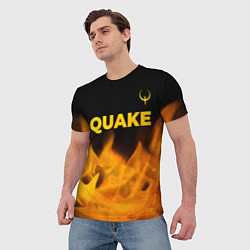 Футболка мужская Quake - gold gradient: символ сверху, цвет: 3D-принт — фото 2
