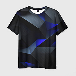 Футболка мужская Black blue abstract, цвет: 3D-принт