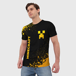 Футболка мужская Minecraft - gold gradient: надпись, символ, цвет: 3D-принт — фото 2
