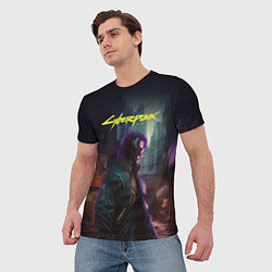 Футболка мужская Cyberpunk 2077 - Keanu Reeves, цвет: 3D-принт — фото 2