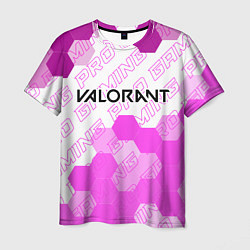 Футболка мужская Valorant pro gaming: символ сверху, цвет: 3D-принт