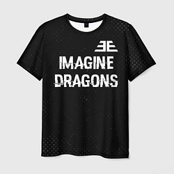 Футболка мужская Imagine Dragons glitch на темном фоне: символ свер, цвет: 3D-принт