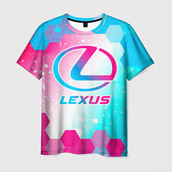 Футболка мужская Lexus neon gradient style, цвет: 3D-принт