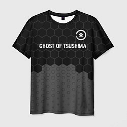 Футболка мужская Ghost of Tsushima glitch на темном фоне: символ св, цвет: 3D-принт
