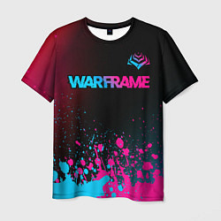 Футболка мужская Warframe - neon gradient: символ сверху, цвет: 3D-принт