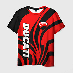 Футболка мужская Ducati - red stripes, цвет: 3D-принт