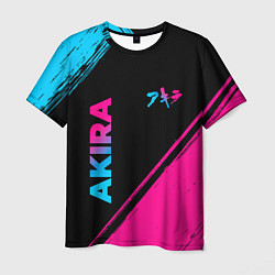 Футболка мужская Akira - neon gradient: надпись, символ, цвет: 3D-принт
