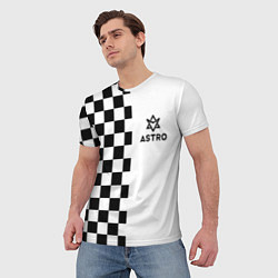 Футболка мужская Астро шахматка, цвет: 3D-принт — фото 2