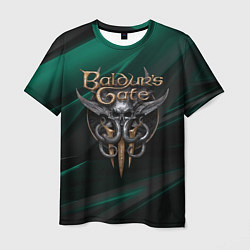 Футболка мужская Baldurs Gate 3 logo green geometry, цвет: 3D-принт