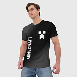 Футболка мужская Minecraft glitch на темном фоне: надпись, символ, цвет: 3D-принт — фото 2