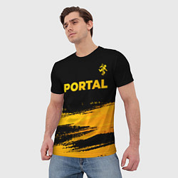 Футболка мужская Portal - gold gradient: символ сверху, цвет: 3D-принт — фото 2