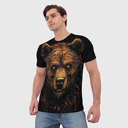 Футболка мужская Медведь иллюстрация, цвет: 3D-принт — фото 2