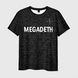 Футболка мужская Megadeth glitch на темном фоне: символ сверху, цвет: 3D-принт