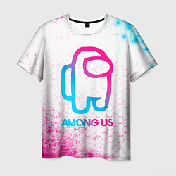 Футболка мужская Among Us neon gradient style, цвет: 3D-принт