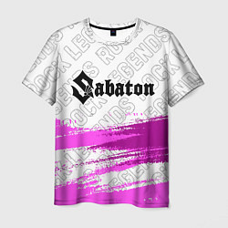 Футболка мужская Sabaton rock legends: символ сверху, цвет: 3D-принт