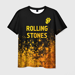 Футболка мужская Rolling Stones - gold gradient: символ сверху, цвет: 3D-принт