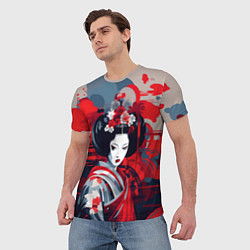 Футболка мужская Geisha vector style, цвет: 3D-принт — фото 2