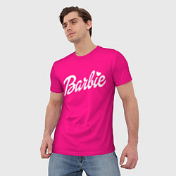 Футболка мужская Барби розовая, цвет: 3D-принт — фото 2