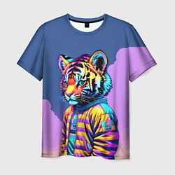 Футболка мужская Cool tiger cub - pop art, цвет: 3D-принт