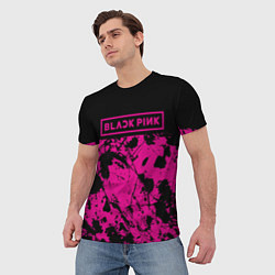 Футболка мужская Black pink - emblem - pattern - music, цвет: 3D-принт — фото 2