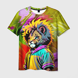 Футболка мужская Funny lion cub - pop art, цвет: 3D-принт
