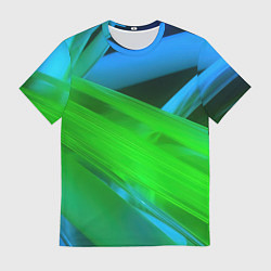 Футболка мужская Blue green abstract, цвет: 3D-принт