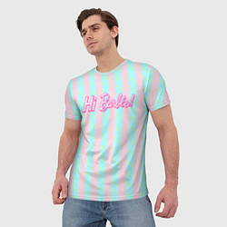 Футболка мужская Hi Barbie - фраза и костюм Кена, цвет: 3D-принт — фото 2