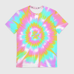 Футболка мужская Tie-Dye кислотный в стиле барби, цвет: 3D-принт