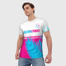 Футболка мужская Elden Ring neon gradient style: символ сверху, цвет: 3D-принт — фото 2