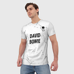 Футболка мужская David Bowie glitch на светлом фоне: символ сверху, цвет: 3D-принт — фото 2