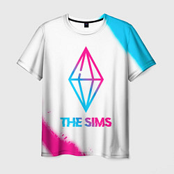 Футболка мужская The Sims neon gradient style, цвет: 3D-принт
